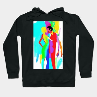 Funky Sexy Colorful Hippie Popculture Couple Hoodie